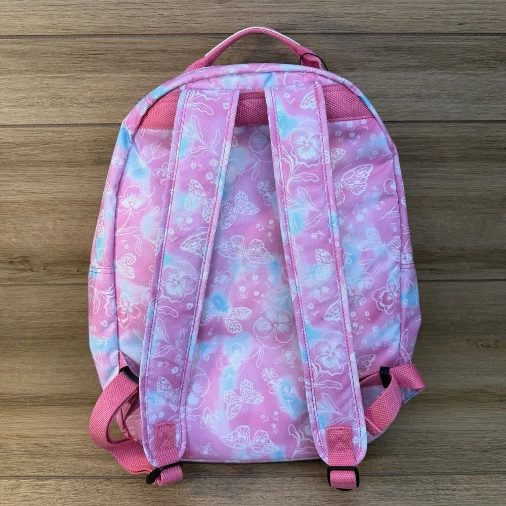 Kipling Backpack Pink Color Print Laptop Bookbag School Large NEW Seoul